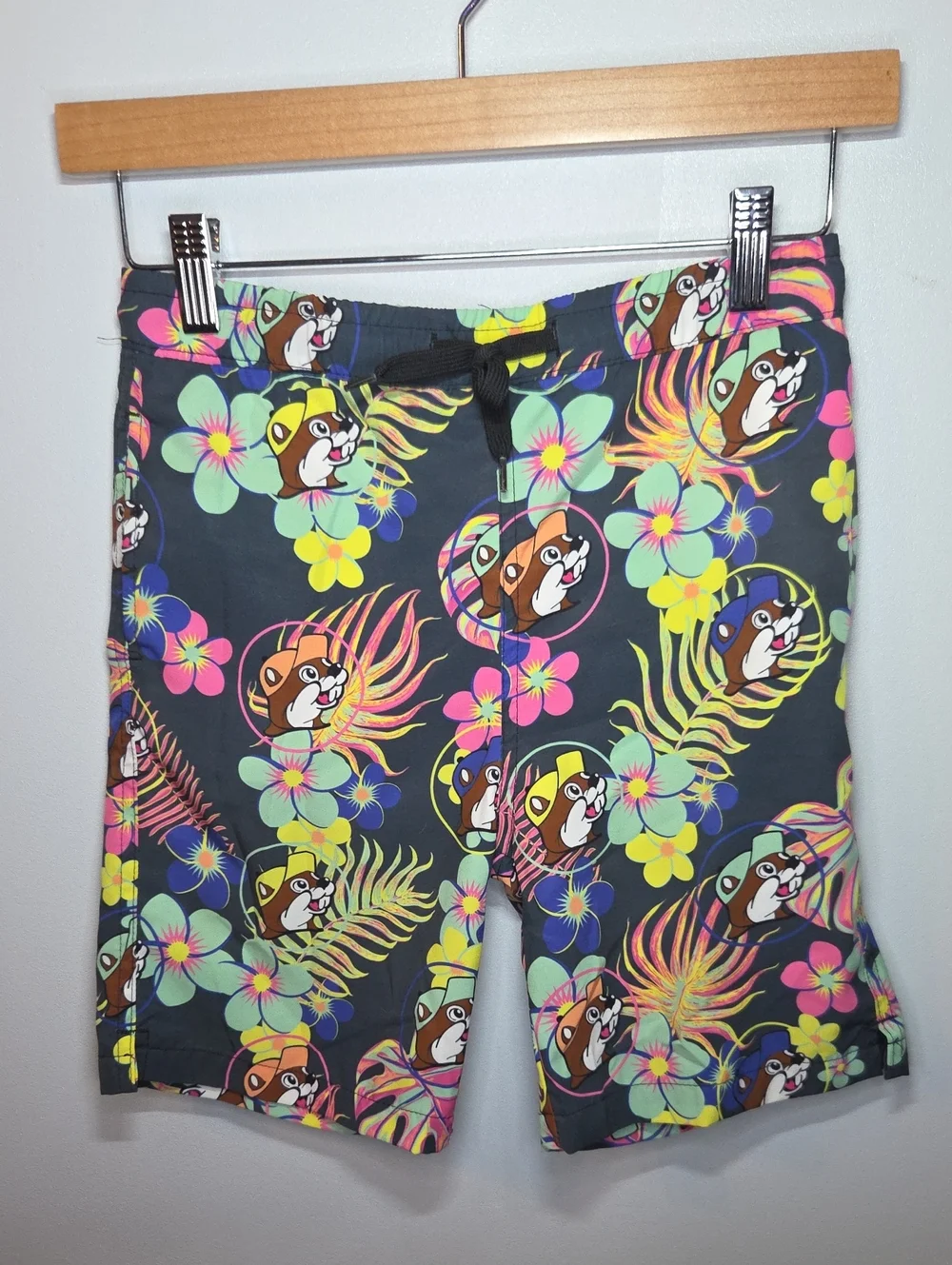 Bucee's Boys Floral Cartoon Print Swim Shorts - Multicolor